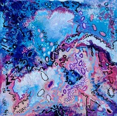Dot to Dot, an acrylic abstract painting by Cathy Fiorelli